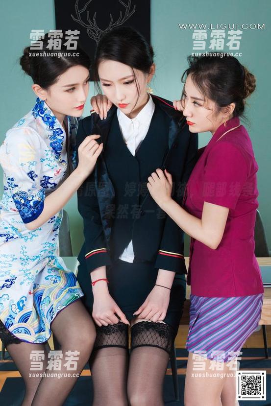 丽柜 - 高清原图，婷婷的网袜，腿部线条，果然有一套。